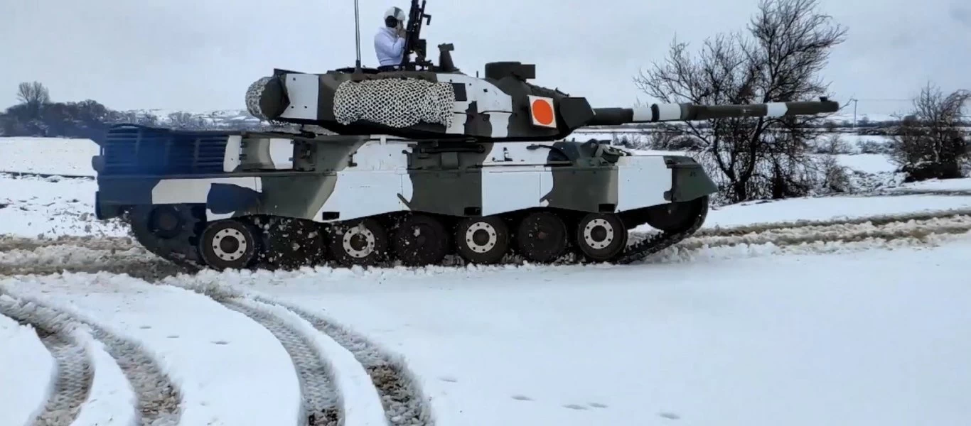 Έβρος: Τα Leopard του Δ΄ΣΣ με νέο χειμερινό καμουφλάζ σε ασκήσεις με… πολικές συνθήκες